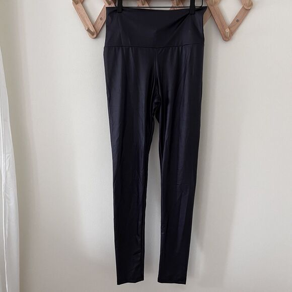 Cherish Faux Leather Black Full Length Leggings - XL - Picture 2 of 7